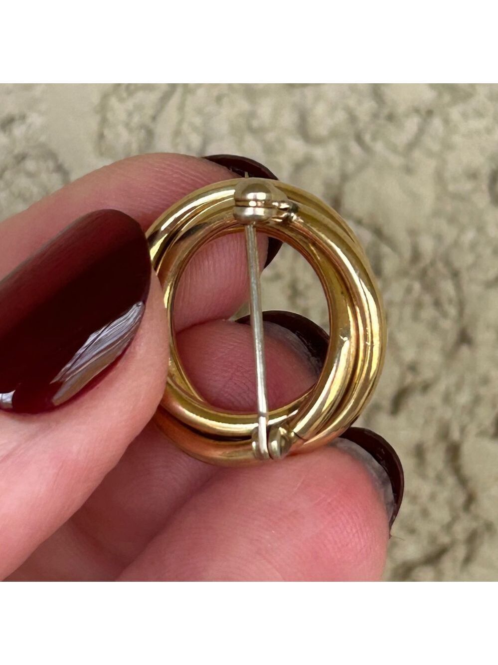 Vintage Runci 80’s 12K Gold Filled Intertwined Brooch/Pin - Picture 3 of 7